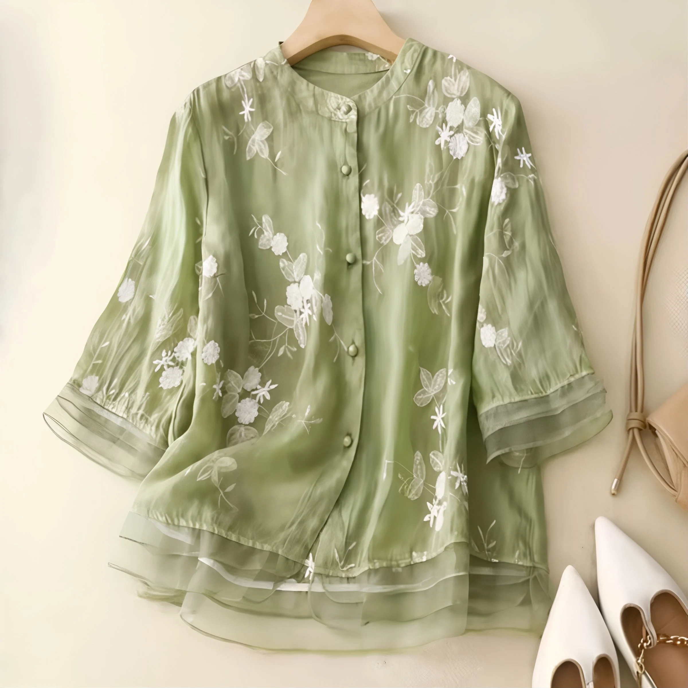 Laird® | Lightweight Cotton Embroidered Blouse - Image 3