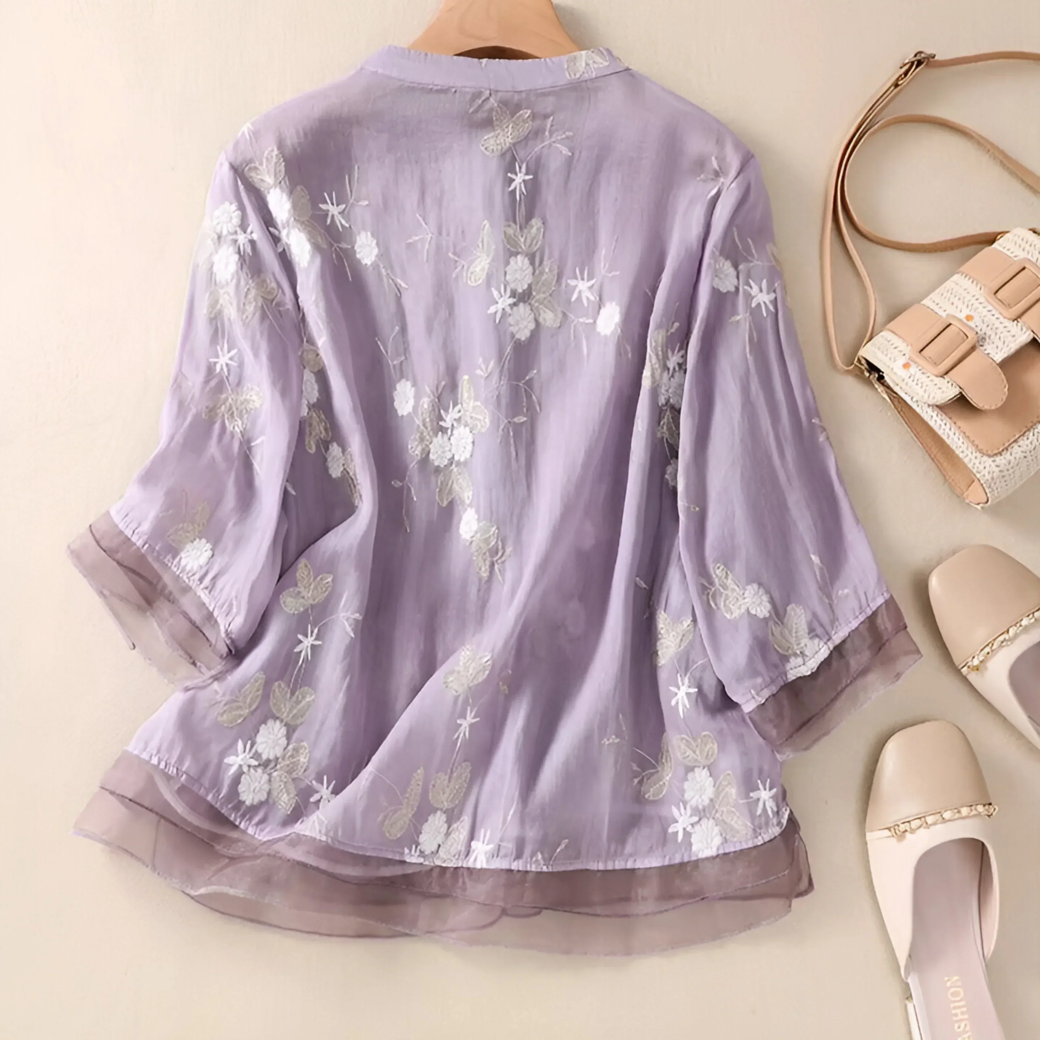 Laird® | Lightweight Cotton Embroidered Blouse - Image 8