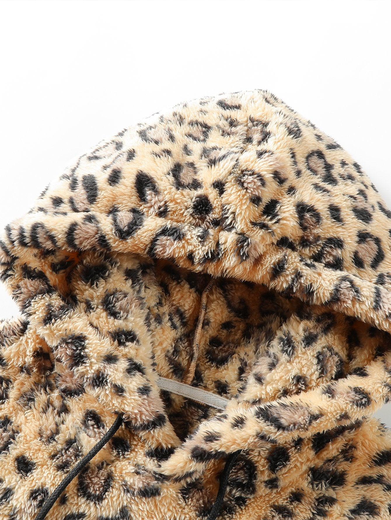 Lamar | Leopard Print Faux Fur Hoodie - Image 4