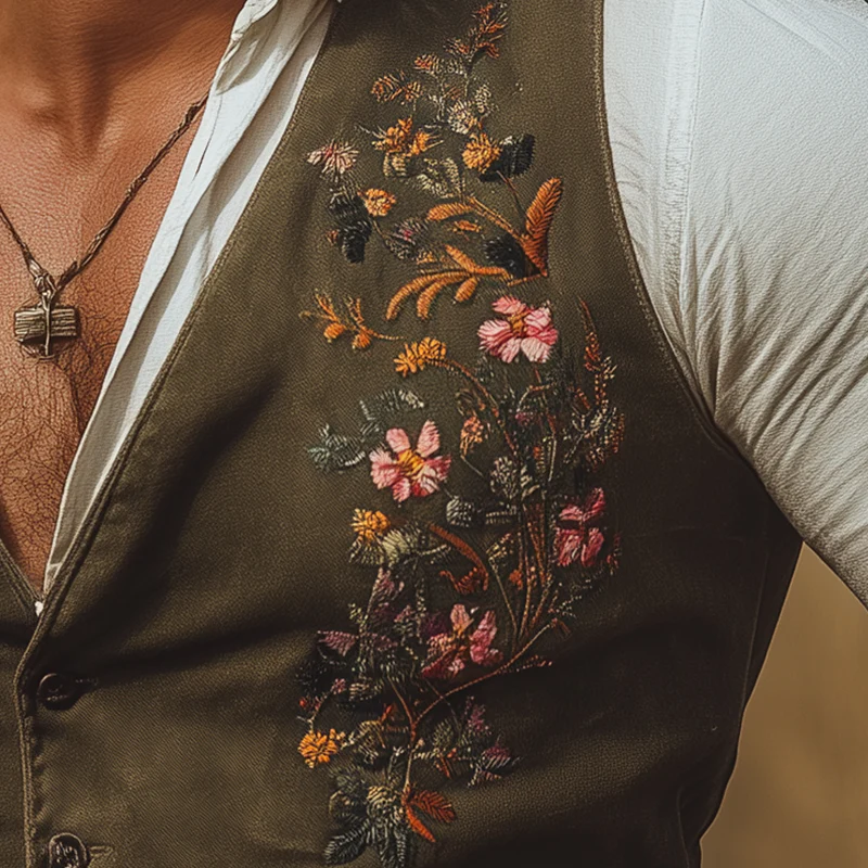Lance | Men'S Summer Fashion Embroidery Cotton Blend Sleeveless Vest - Image 3