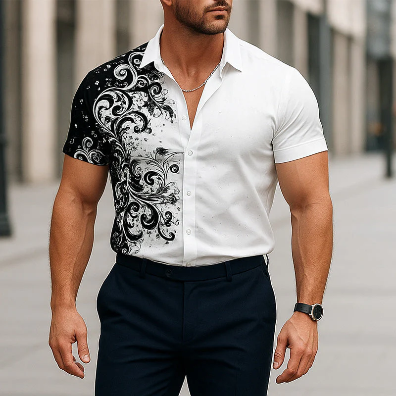 Lance | Men'S Summer Fashion Printed Cotton Short Sleeve Shirt - Image 2