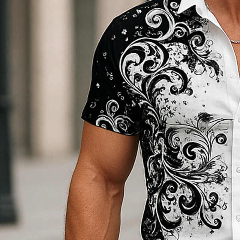 Lance | Men'S Summer Fashion Printed Cotton Short Sleeve Shirt - Image 3