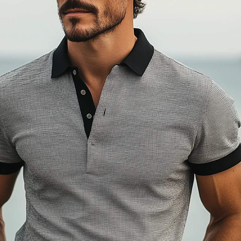 Lance | Men'S Waffle Short-Sleeved Polo Shirt - Image 3