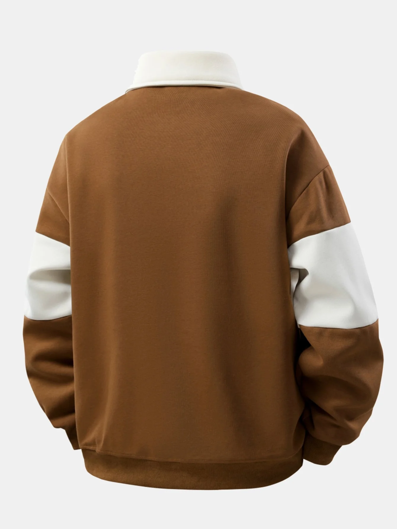 Lancelot® | Relax Fit Color Block Patchwork Polo Sweatshirt - Image 11
