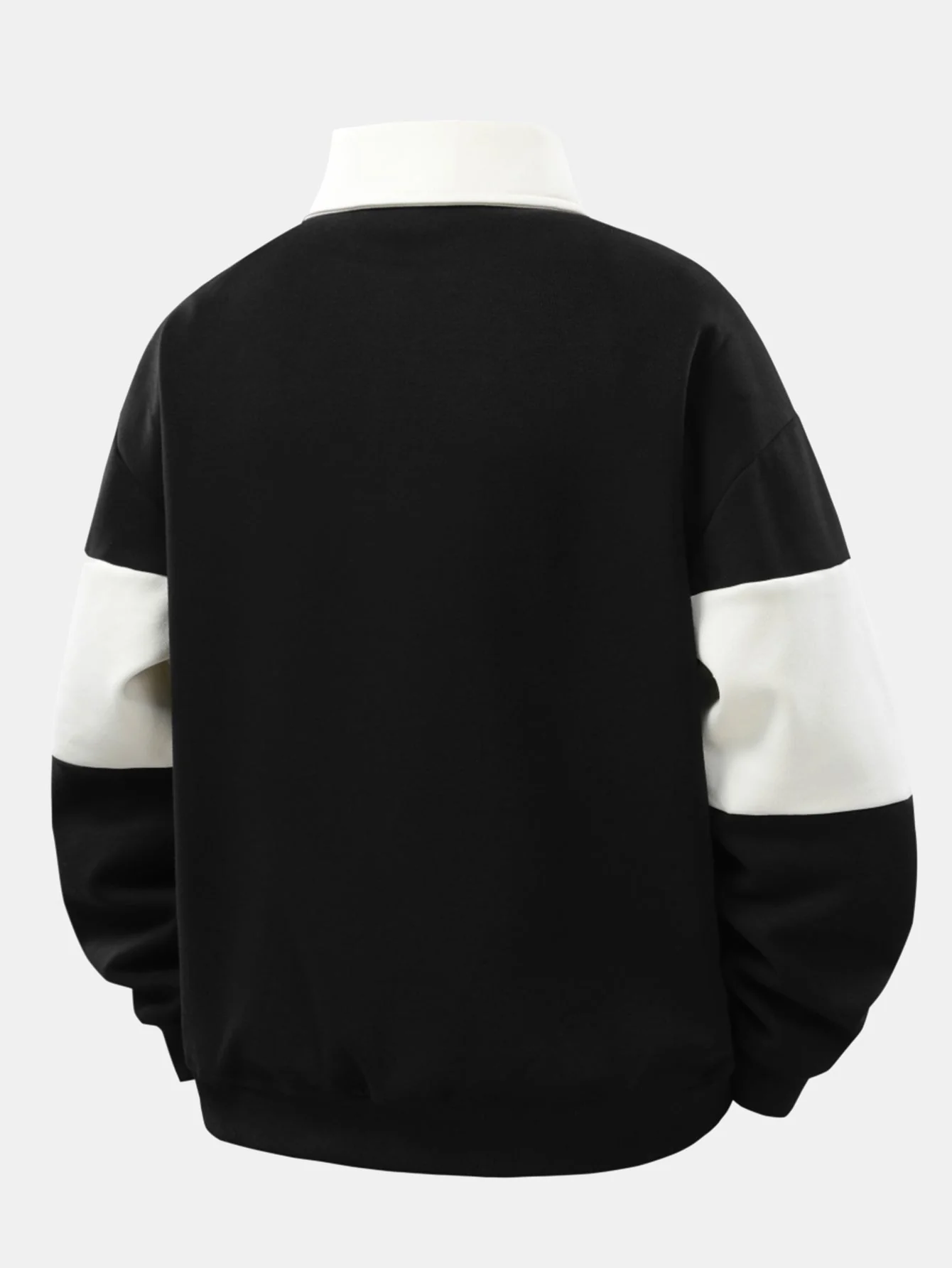 Lancelot® | Relax Fit Color Block Patchwork Polo Sweatshirt - Image 7