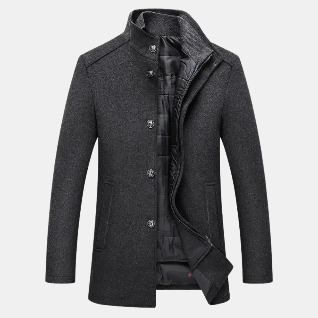 Lando | Thick wool trench coat for men - Image 3
