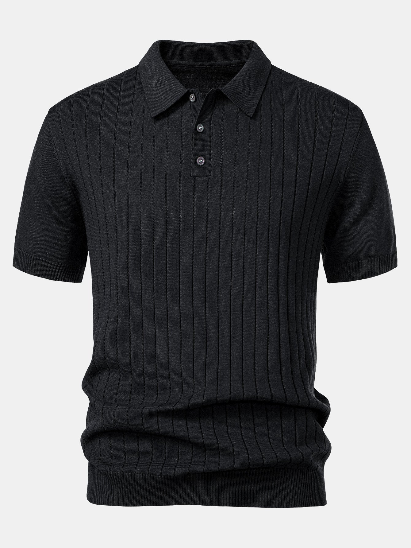 Landon | Stripe Knit Polo Shirt - Image 11