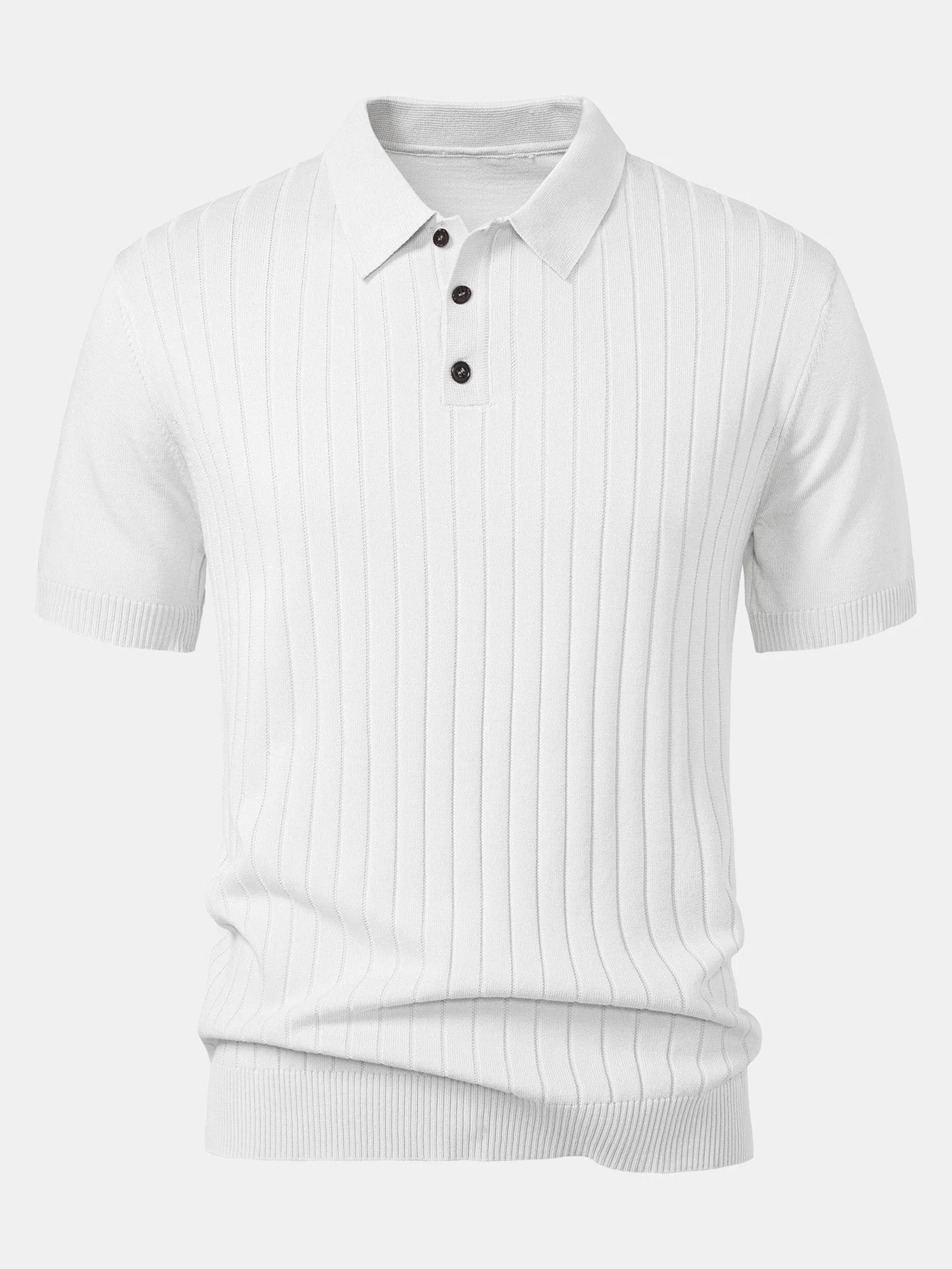 Landon | Stripe Knit Polo Shirt - Image 15