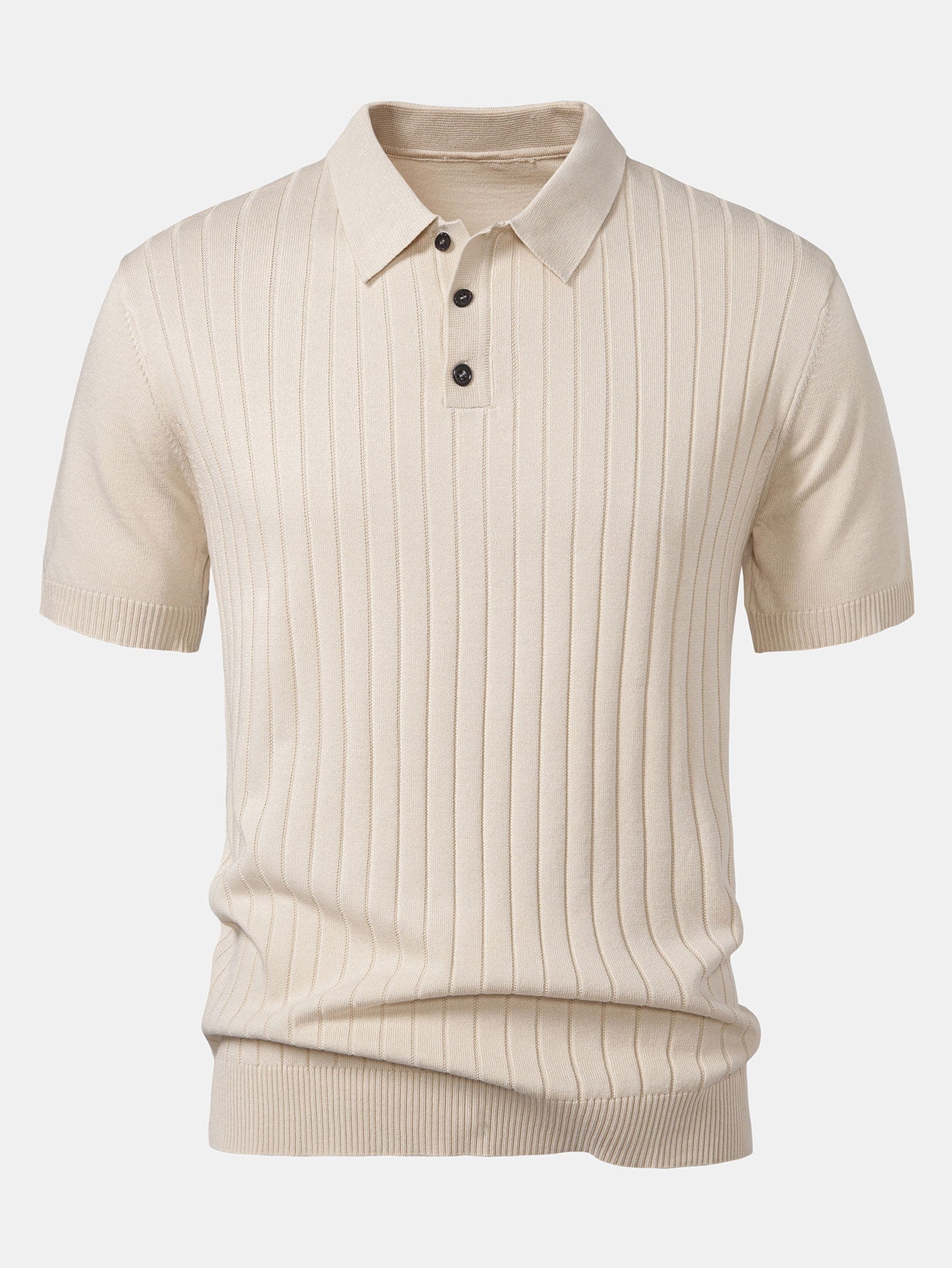 Landon | Stripe Knit Polo Shirt - Image 9