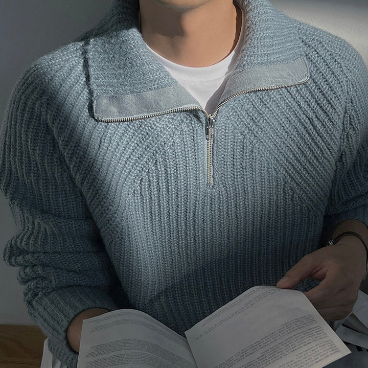 Langston | Azure quarter-zip sweater - Image 2