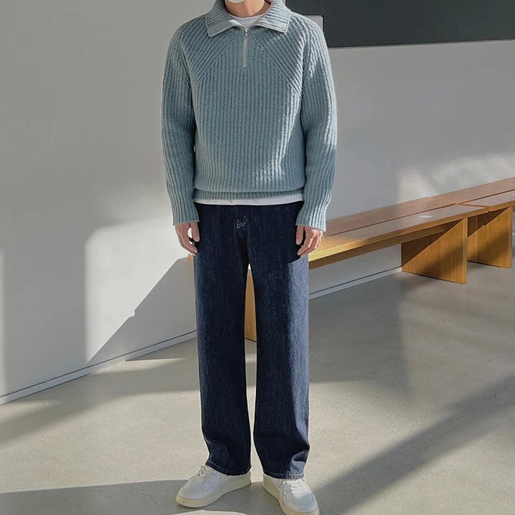 Langston | Azure quarter-zip sweater - Image 3