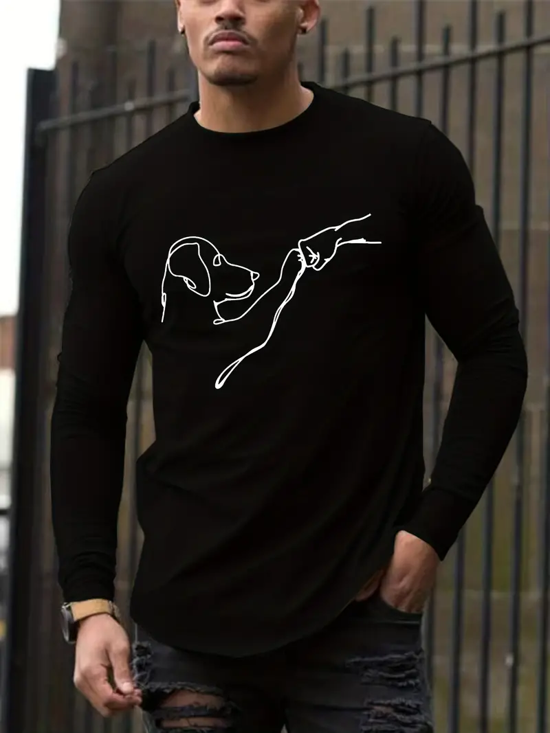 Laquan® | Simple T-Shirt With Dog Print For Men - Image 2