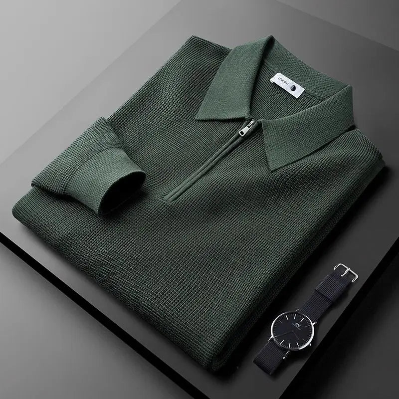 Latif® | Waffle Half-Zip Polo - Image 9