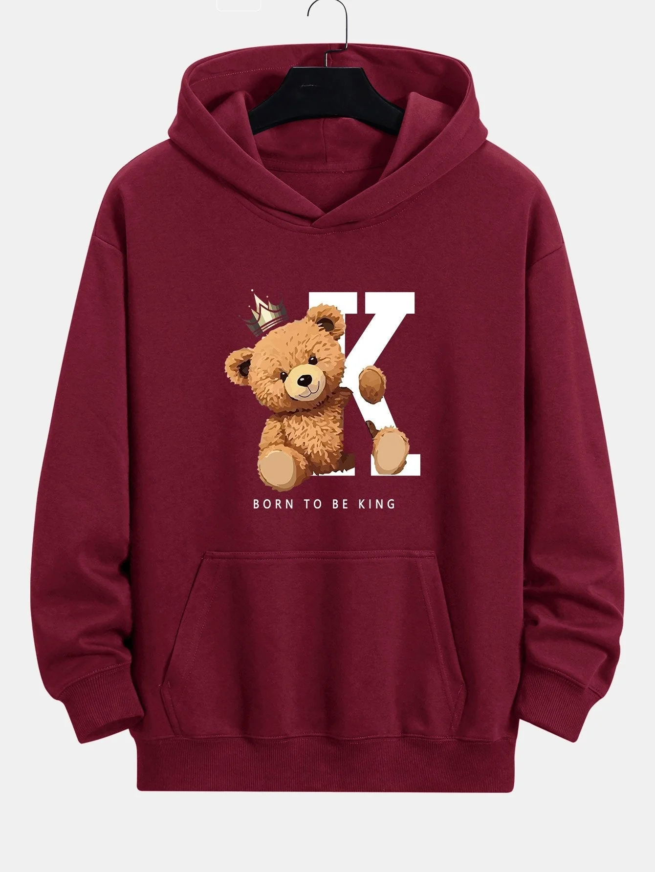 Latrell | Crown King Bear Print Relax Fit Hoodie - Image 7
