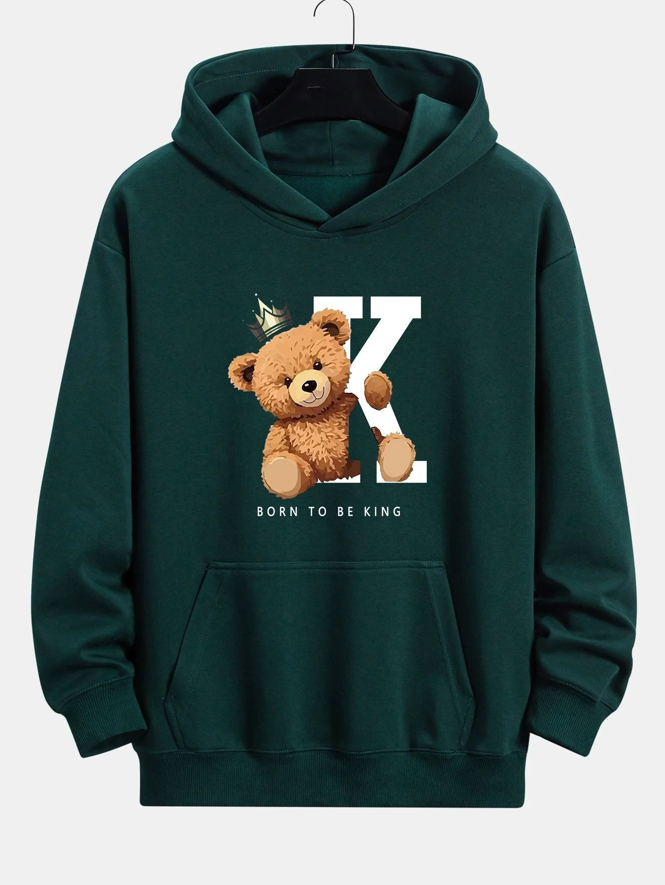 Latrell | Crown King Bear Print Relax Fit Hoodie - Image 9