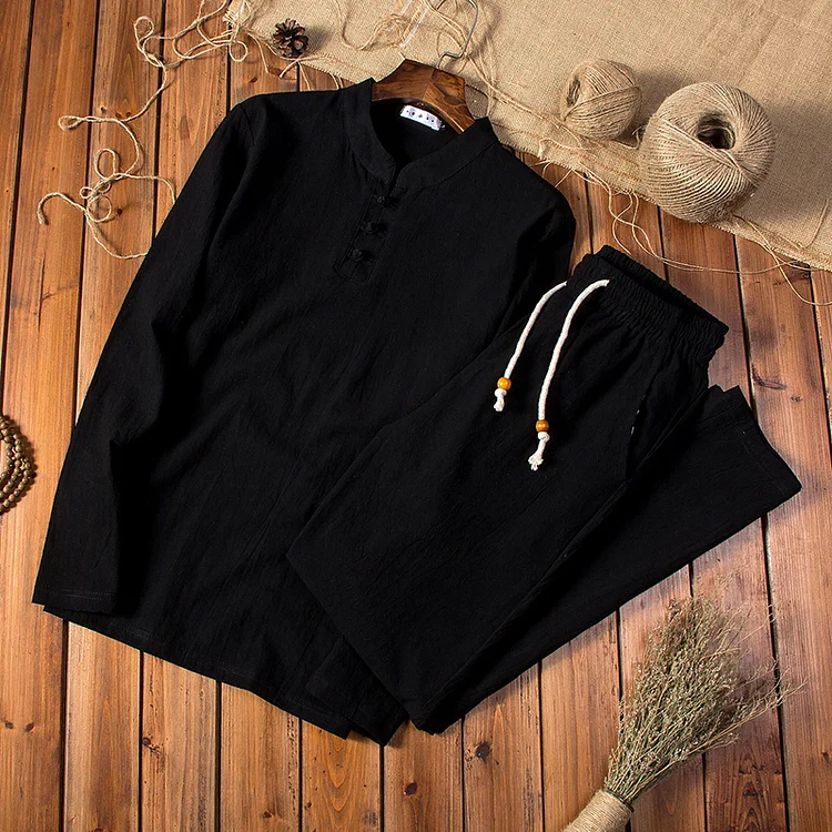 Laureano® | 2-Piece Set Consisting Of A Long-Sleeved Shirt And Trousers With An Elastic Waistband - Image 3