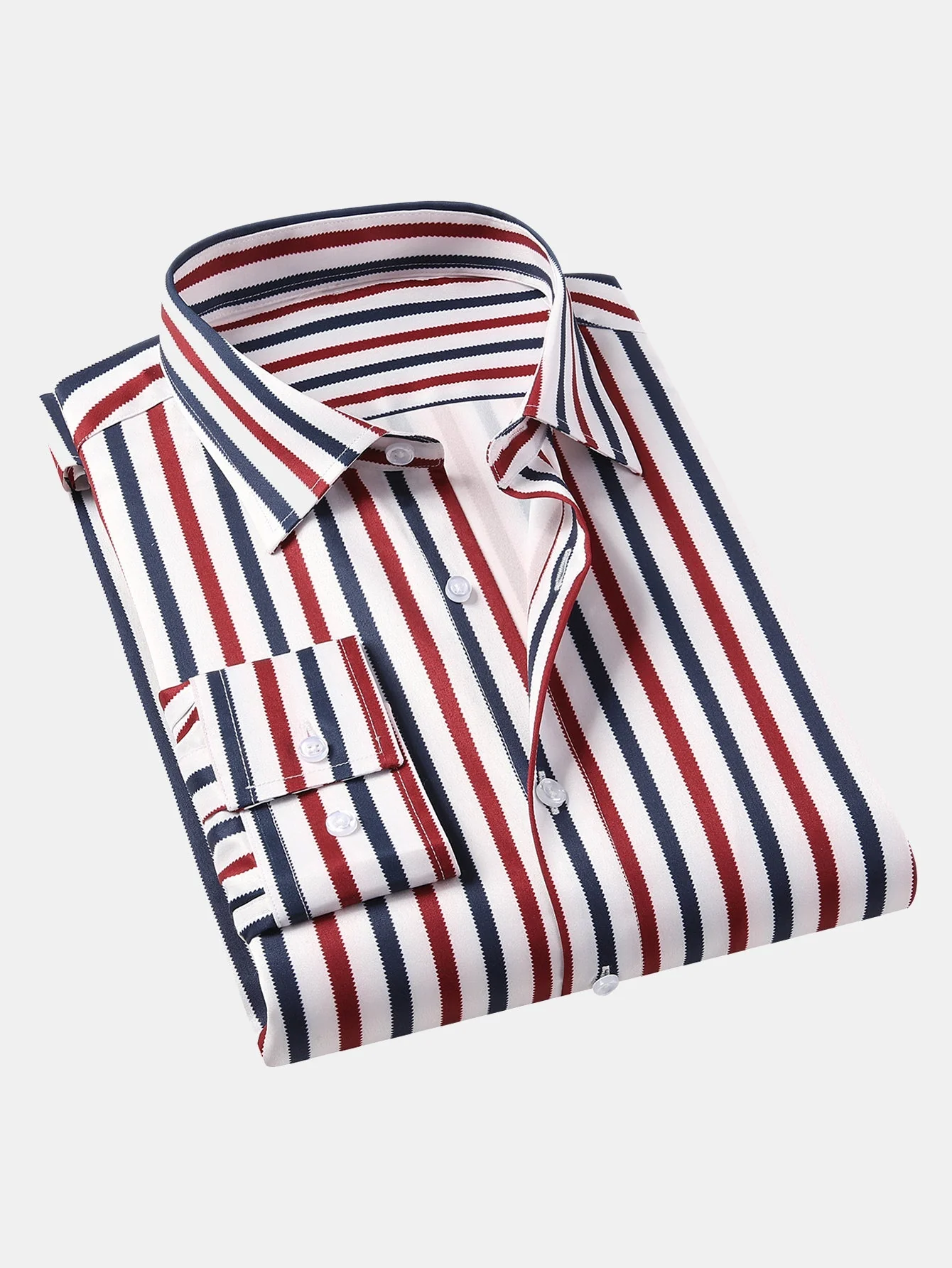 Laureano® | Long Sleeve Stripe Button Up Shirt - Image 3