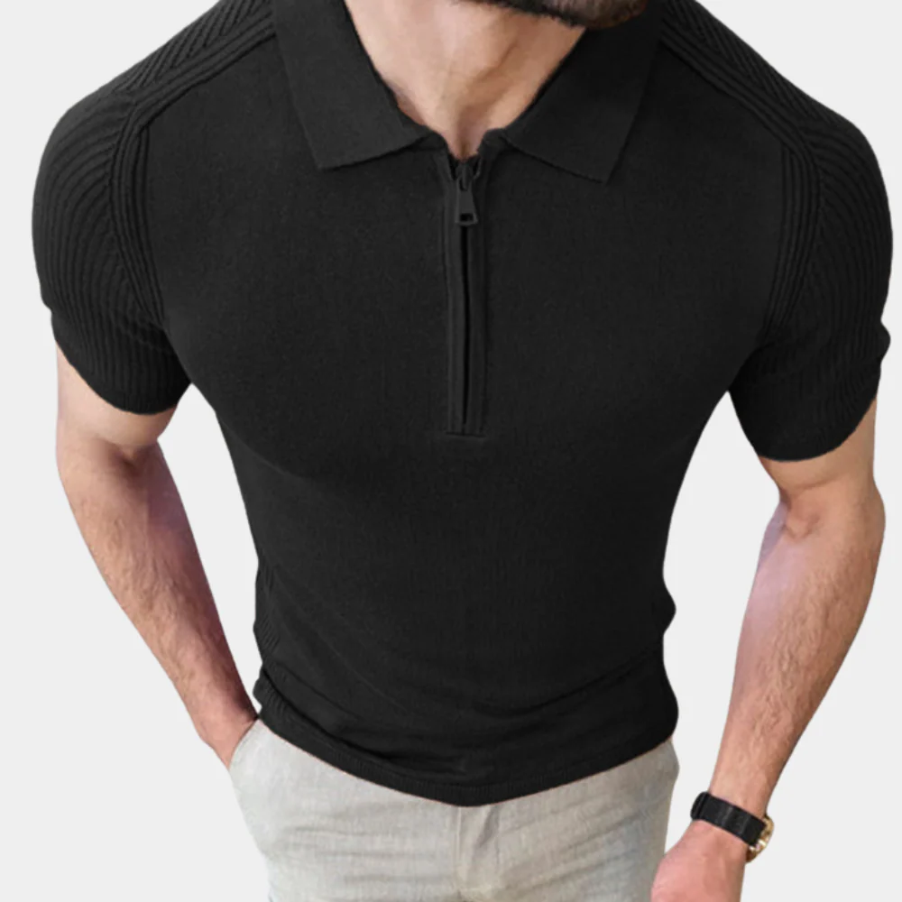 Laurence® | Men'S Zip-Up Polo Shirt - Image 3