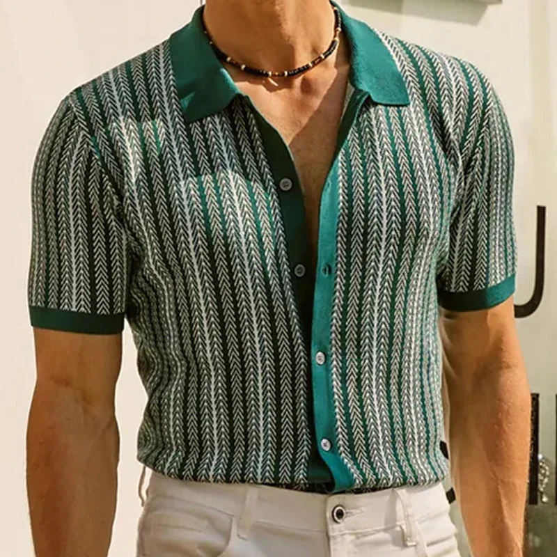 Laurencio® | Herringbone Slim-Fit Polo Shirt - Image 5