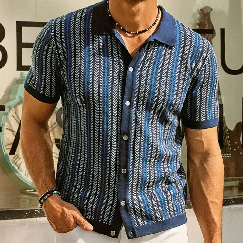 Laurencio® | Herringbone Slim-Fit Polo Shirt - Image 7