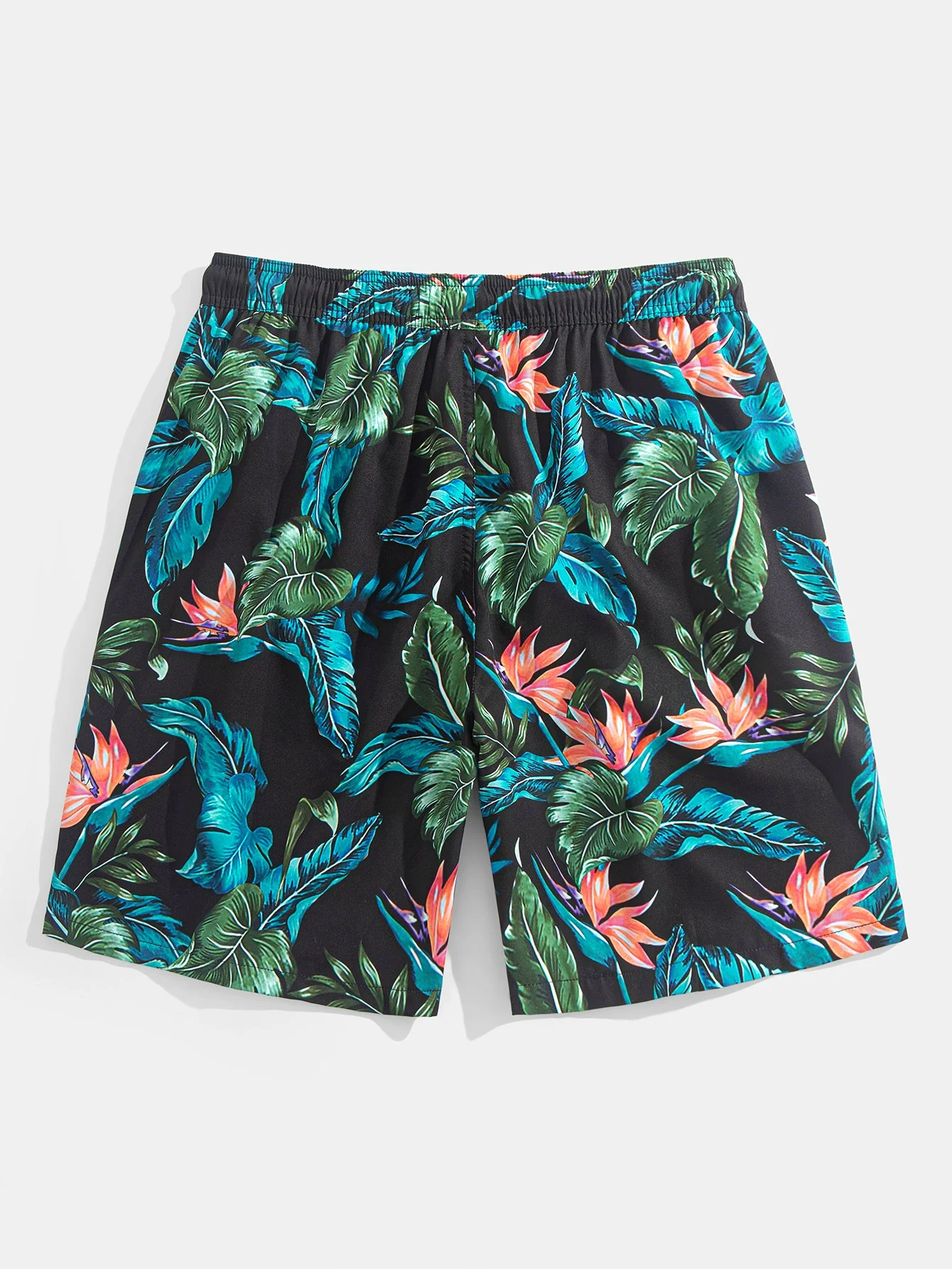 Layton® | Tropical Plants Print Button Up Shirt & Drawstring Swim Shorts - Image 5