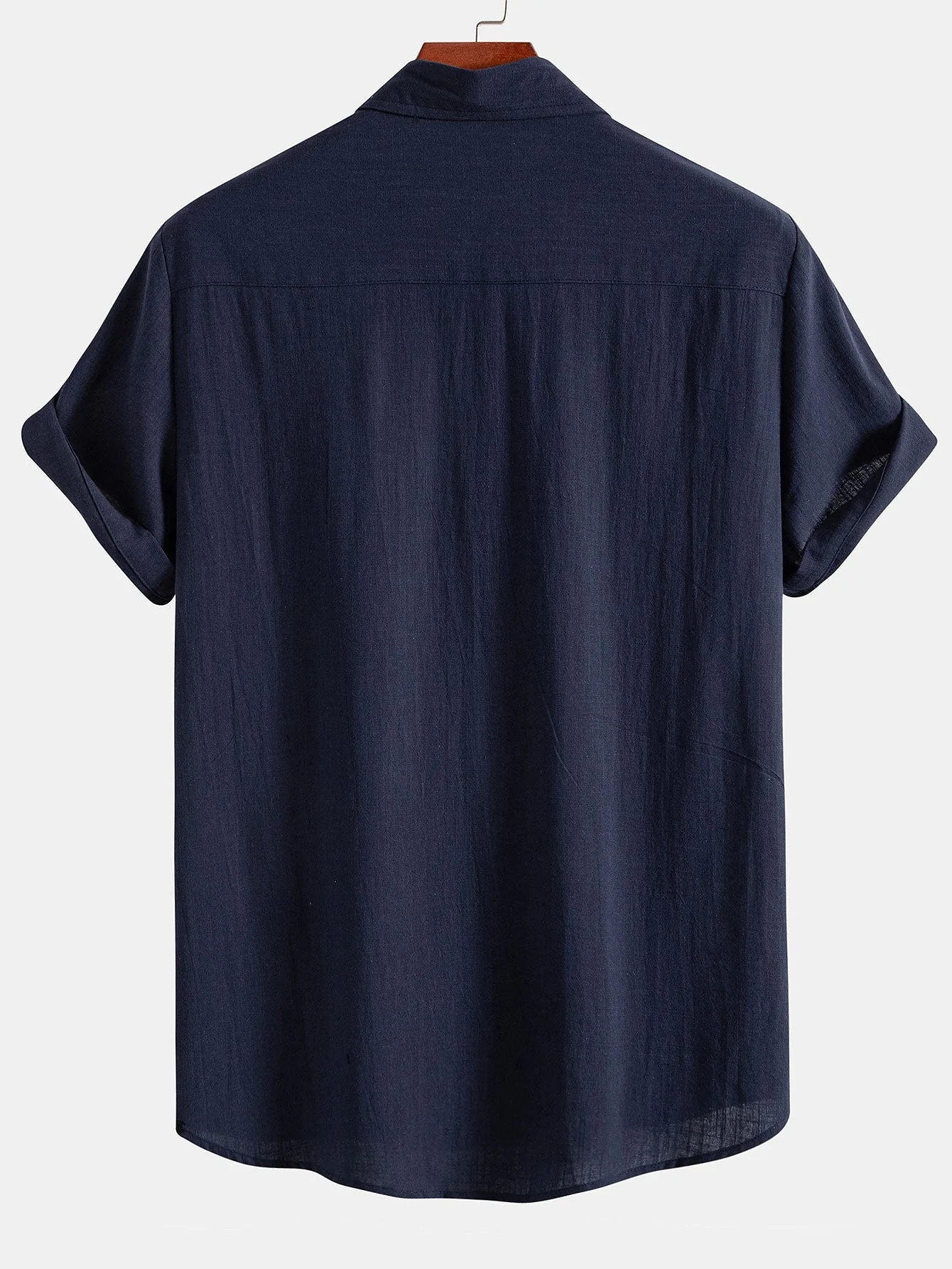 Lázaro® | Tiki Tribe Hawaii Print Linen Look Contrast Button Up Shirt - Image 4