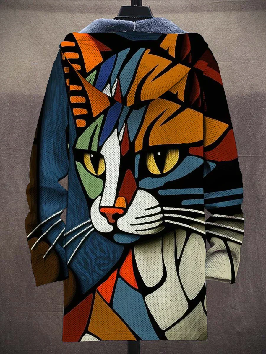 Lázaro | Cuddly Cat Abstract Hoodie for Women - Image 2