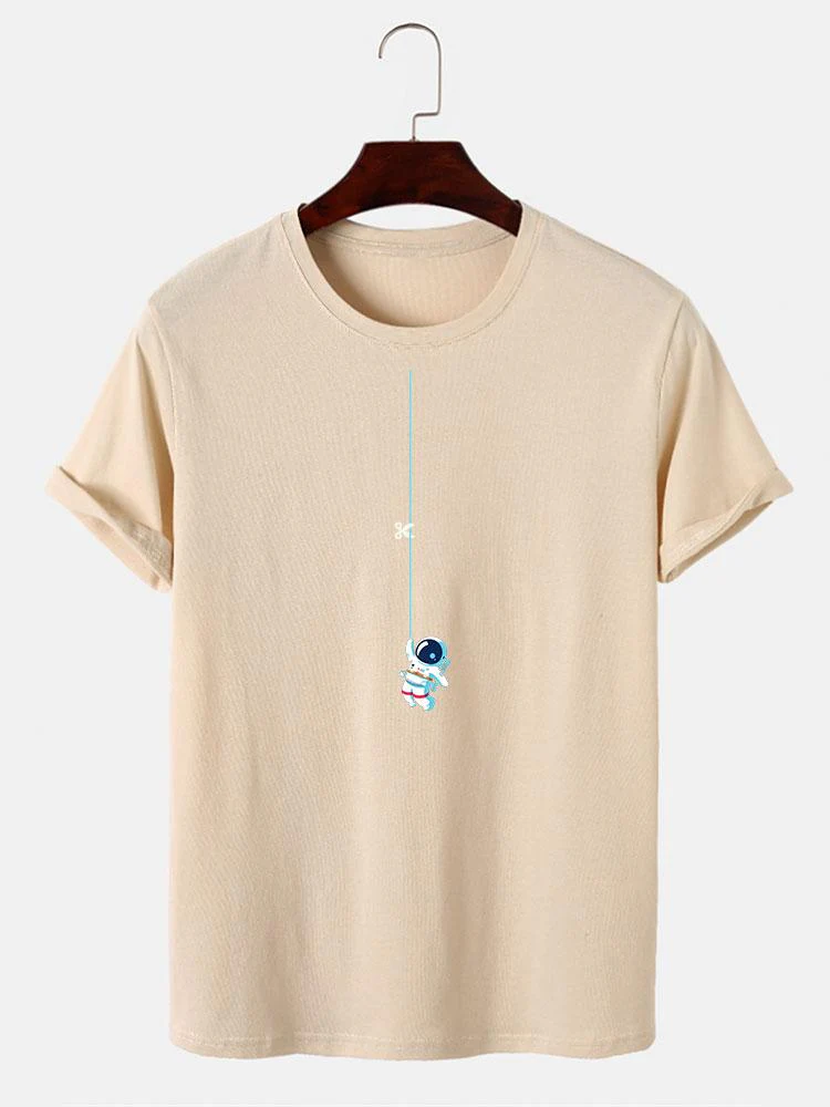 Leandro® | Astronaut On A String Print T-Shirt - Image 4