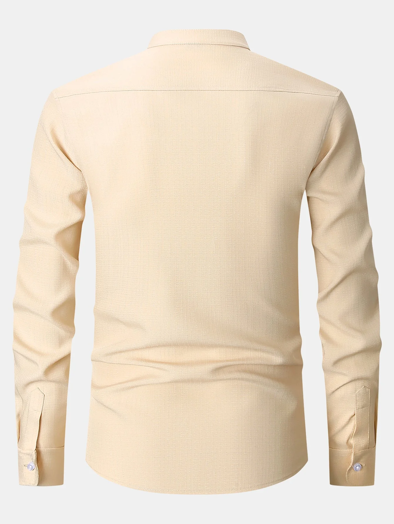 Leandro® | Long Sleeve Textured Stand Collar Shirt - Image 13