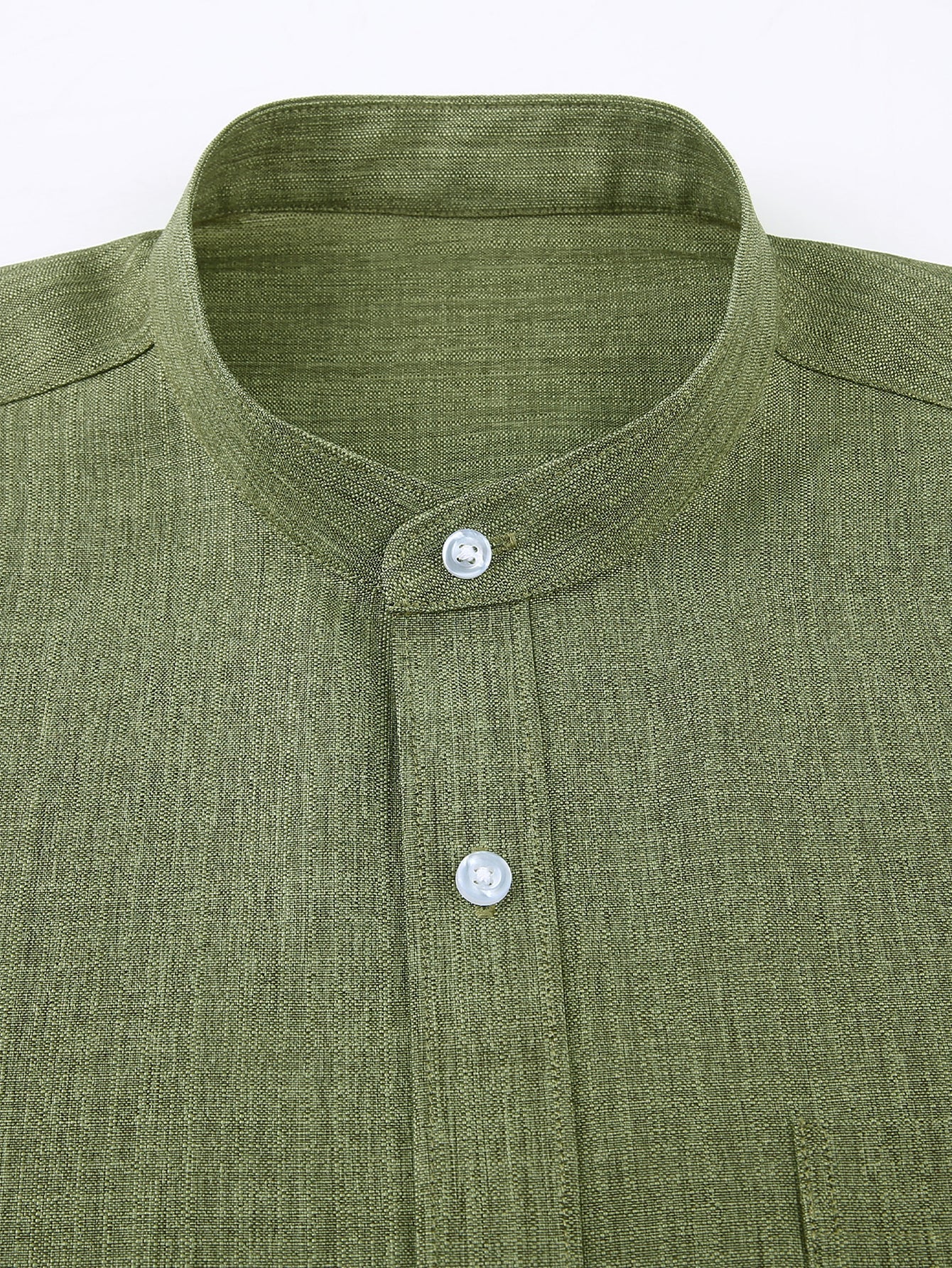 Leandro® | Long Sleeve Textured Stand Collar Shirt - Image 2