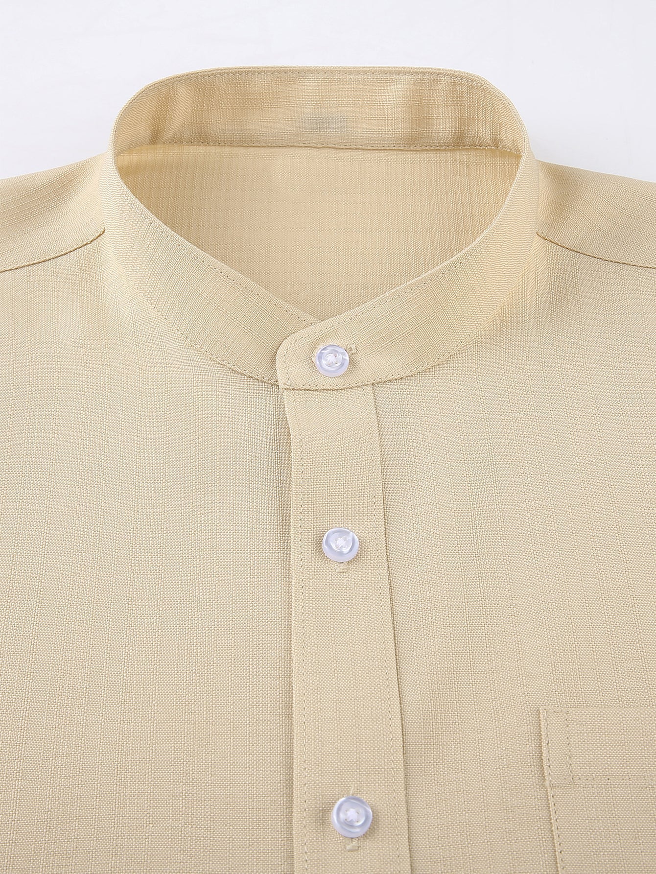 Leandro® | Long Sleeve Textured Stand Collar Shirt - Image 3