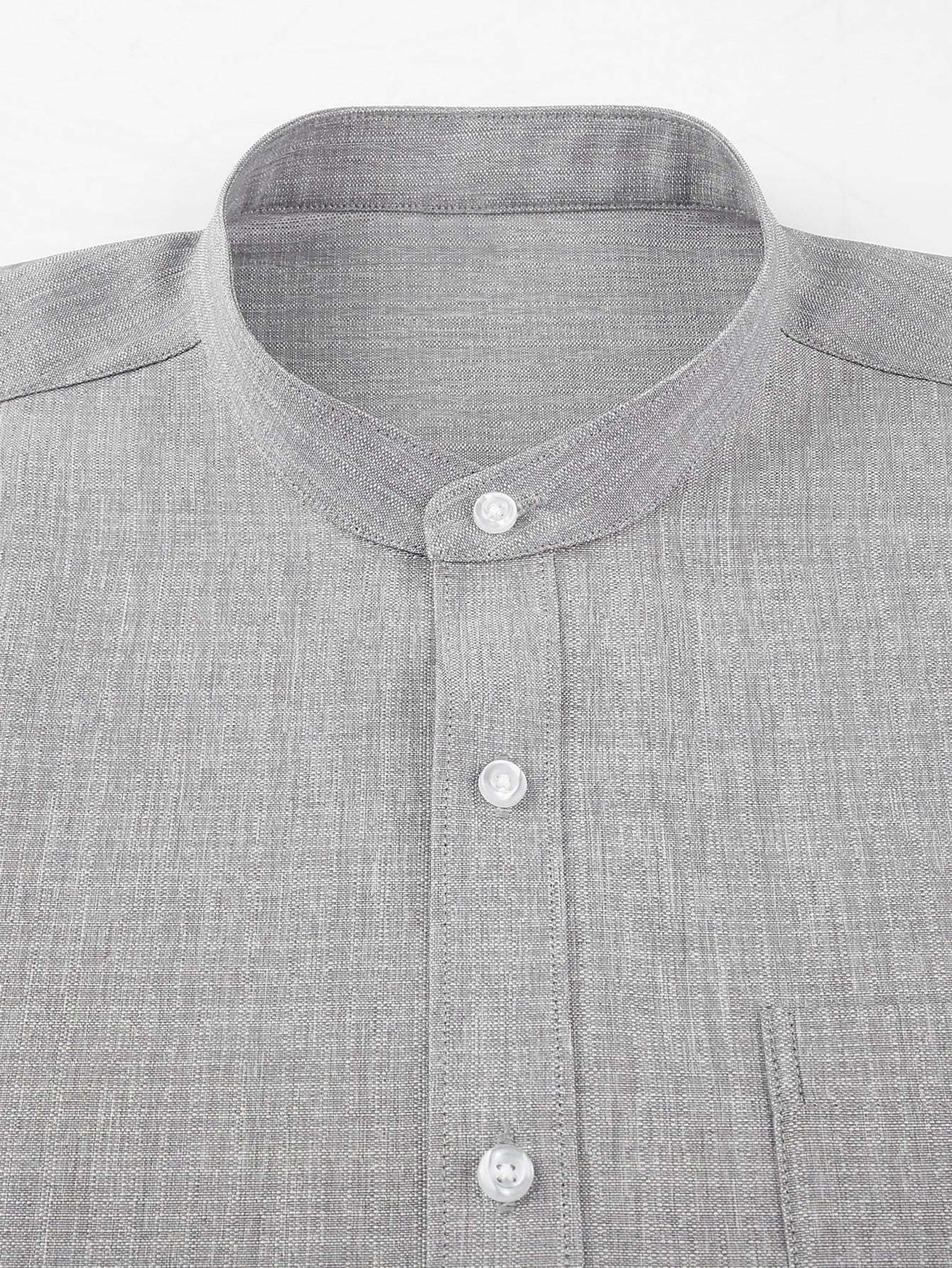Leandro® | Long Sleeve Textured Stand Collar Shirt - Image 4