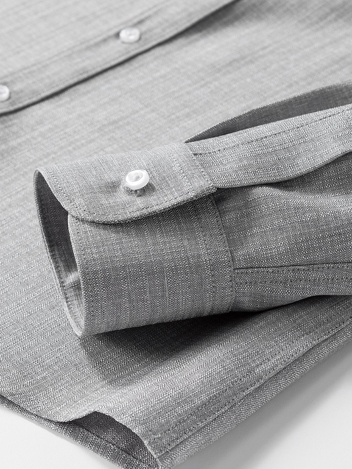 Leandro® | Long Sleeve Textured Stand Collar Shirt - Image 5