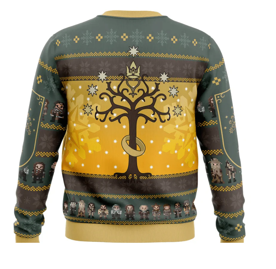 Leandro® | Men’s Yellow Chrisas Jumper With Character Design - Image 4