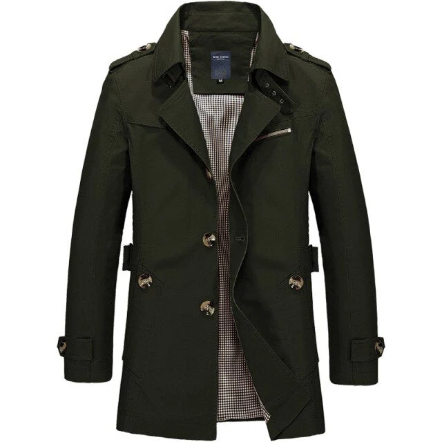 Leandro | Classic trench coat with checked lining for men - Image 3