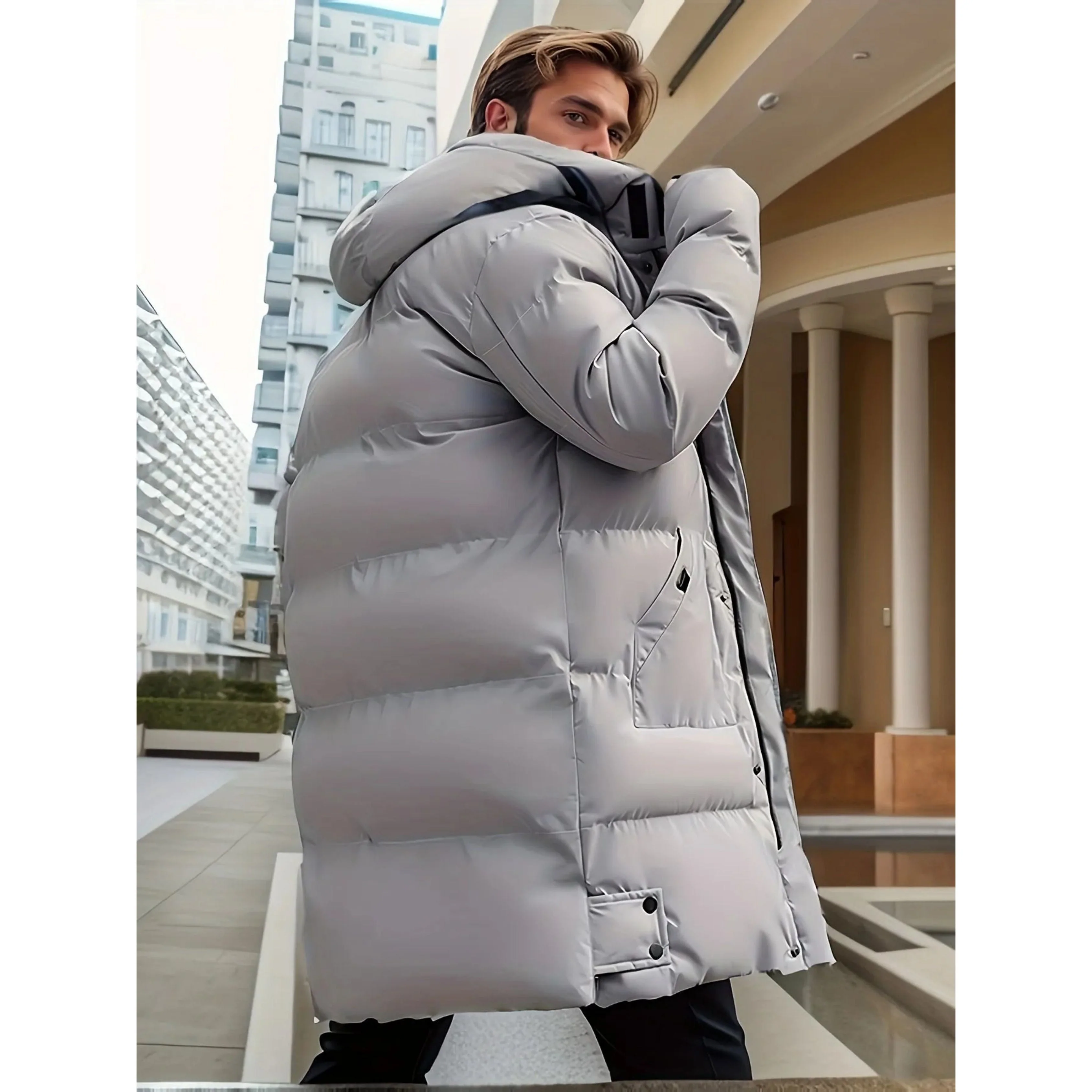 Lee® | Men's winter jacket puffer with hood - Image 6