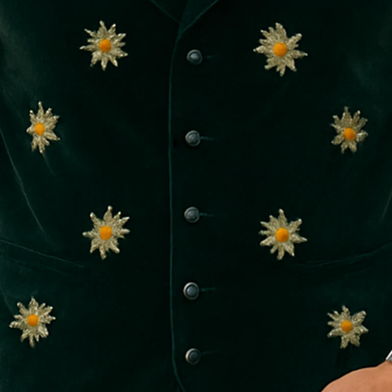 Lee | Men'S Summer Fashion Daisy Embroidered Fleece Vest - Image 3