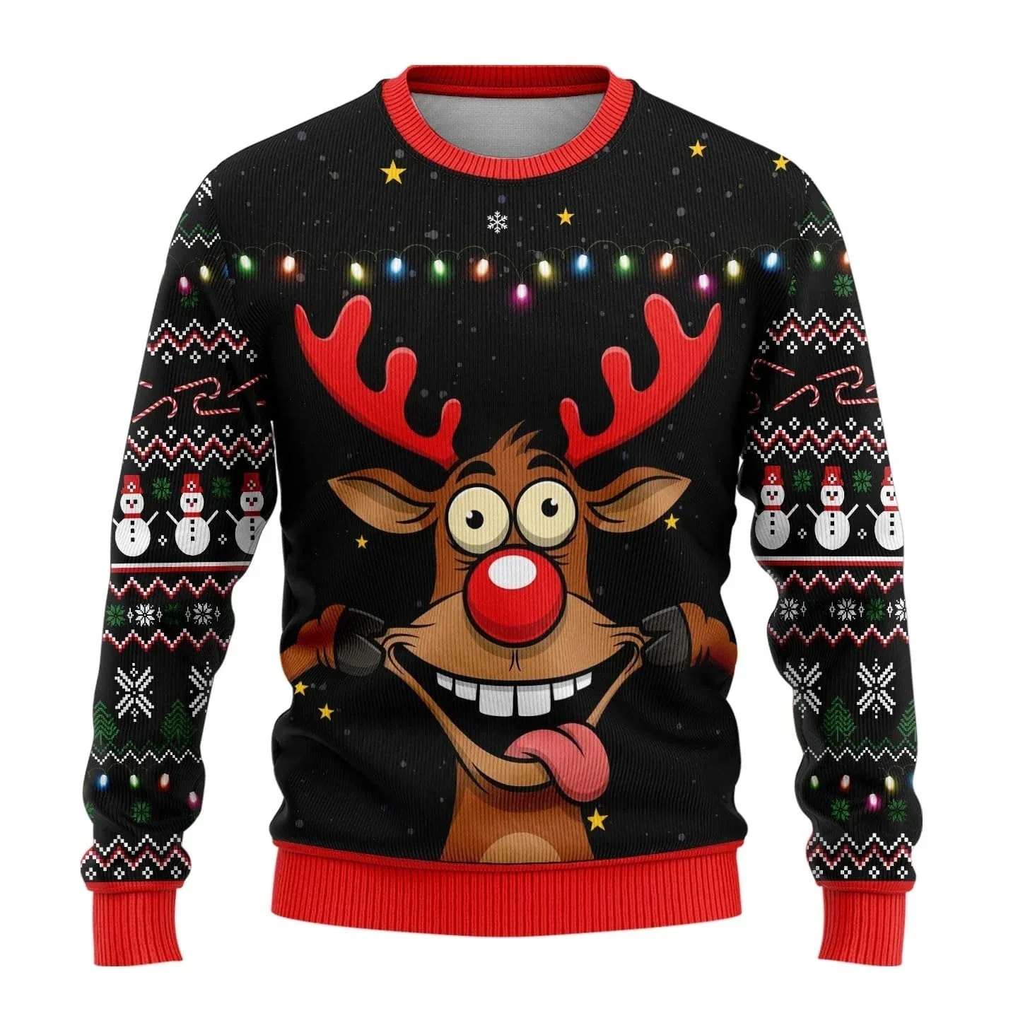 Leif® | Men’s 3D Chrisas Jumper With Funny Festive Prints - Image 2