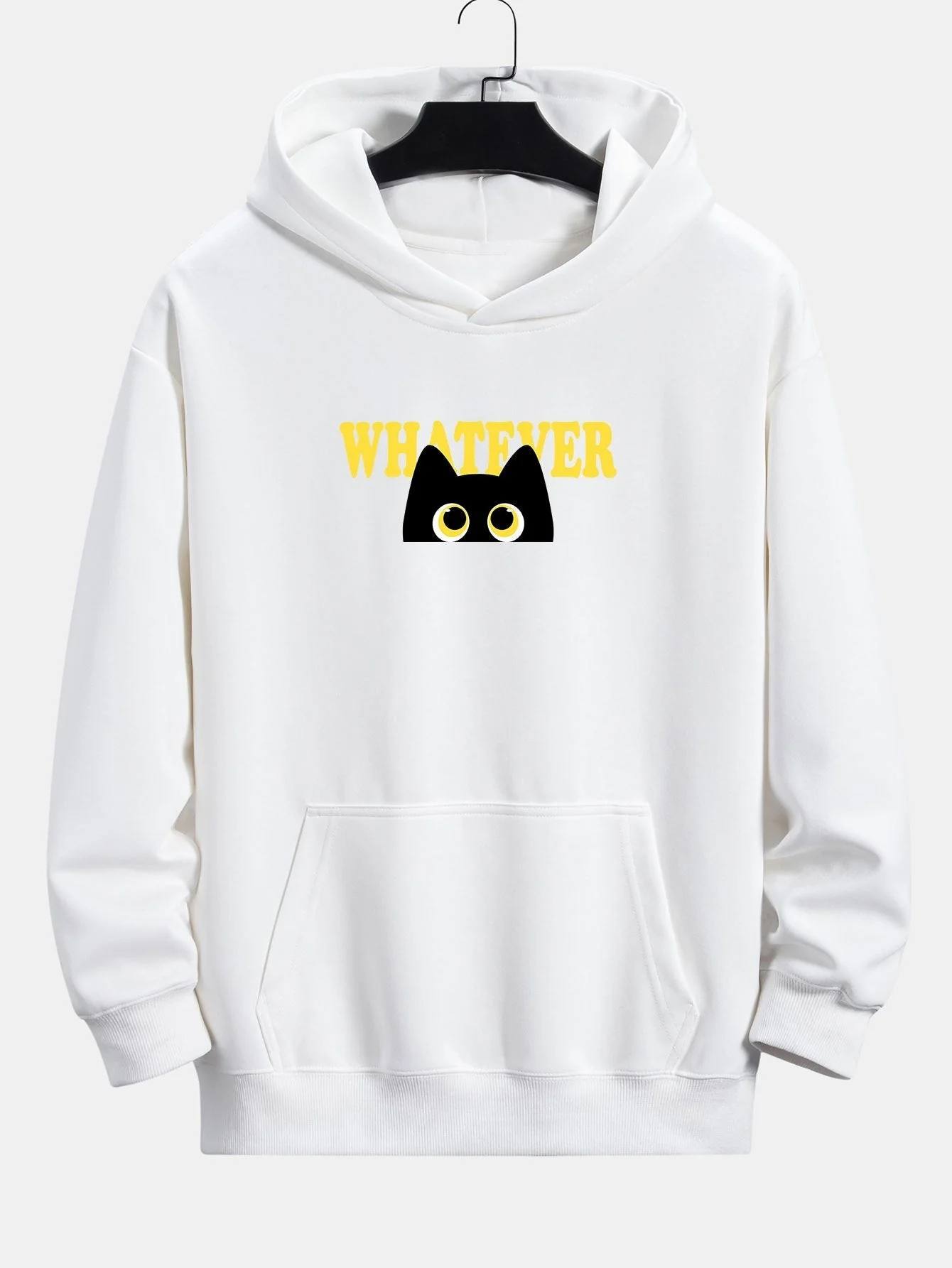 Leland | Whatever Black Cat Print Relax Fit Hoodie - Image 4