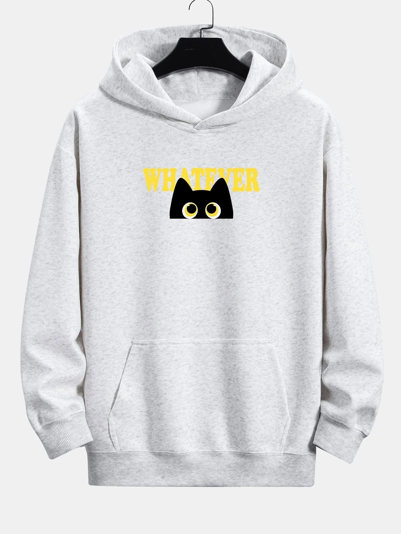 Leland | Whatever Black Cat Print Relax Fit Hoodie - Image 7