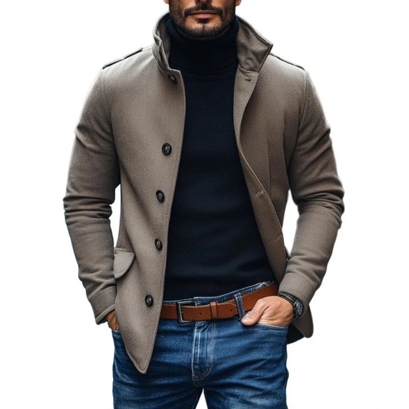 Lelio | Stylish coat with lapels and slim fit - Image 2