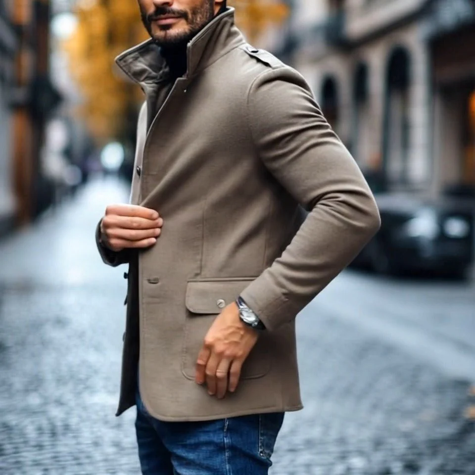 Lelio | Stylish coat with lapels and slim fit - Image 3