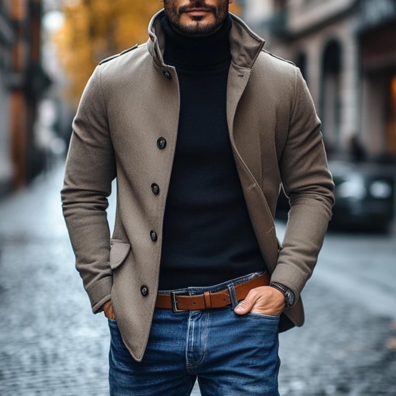 Lelio | Stylish coat with lapels and slim fit - Image 4