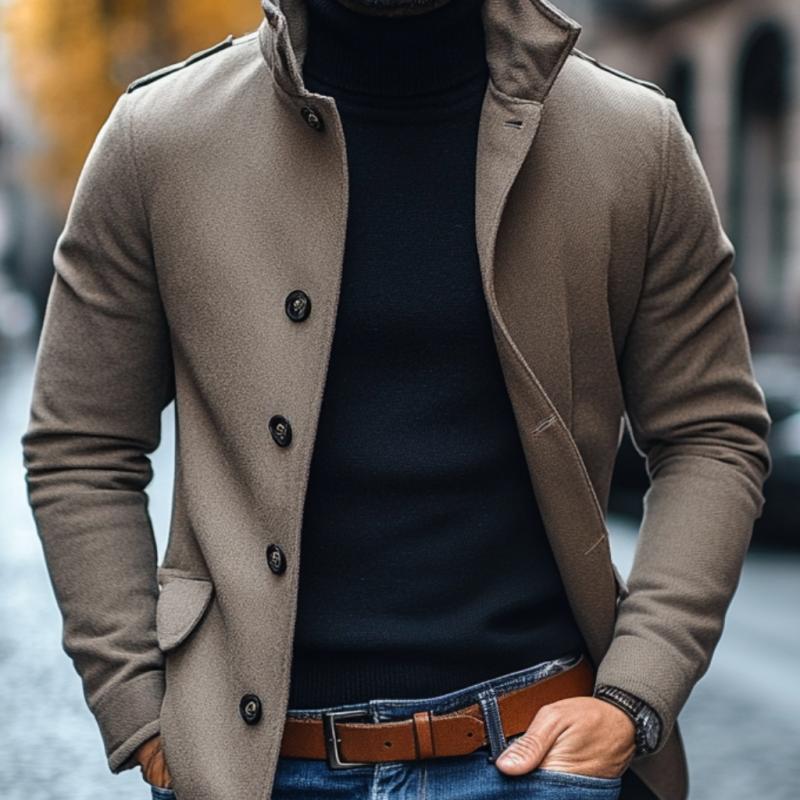 Lelio | Stylish coat with lapels and slim fit - Image 5