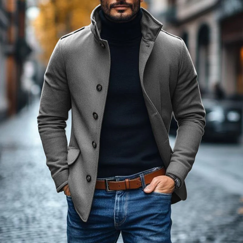 Lelio | Stylish coat with lapels and slim fit - Image 6