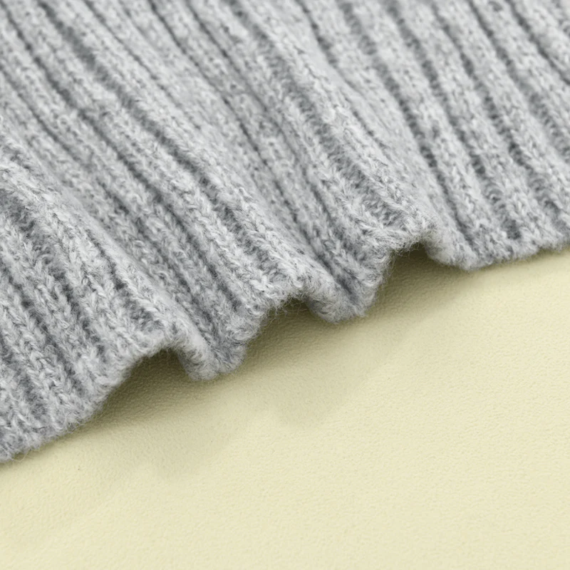 Len | Modern knitted cardigan with stand-up collar and striped pattern - Image 4