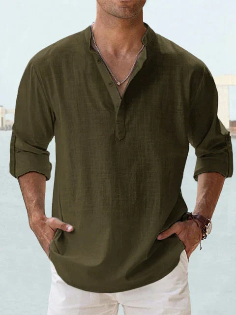 Lennard® | Long-Sleeved Cotton-Linen Shirt - Image 8
