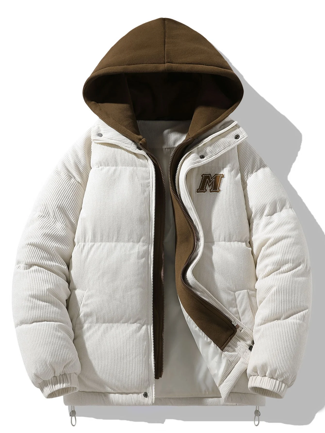 Leo | Corduroy Hooded Puffer Coat - Image 5
