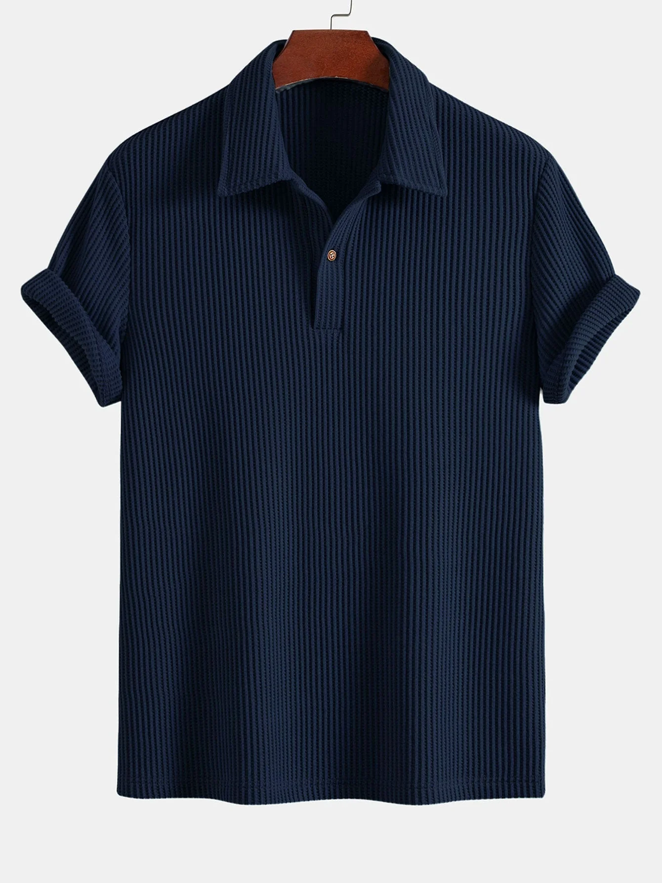 Leo | Short Sleeved Waffle Polo - Image 11