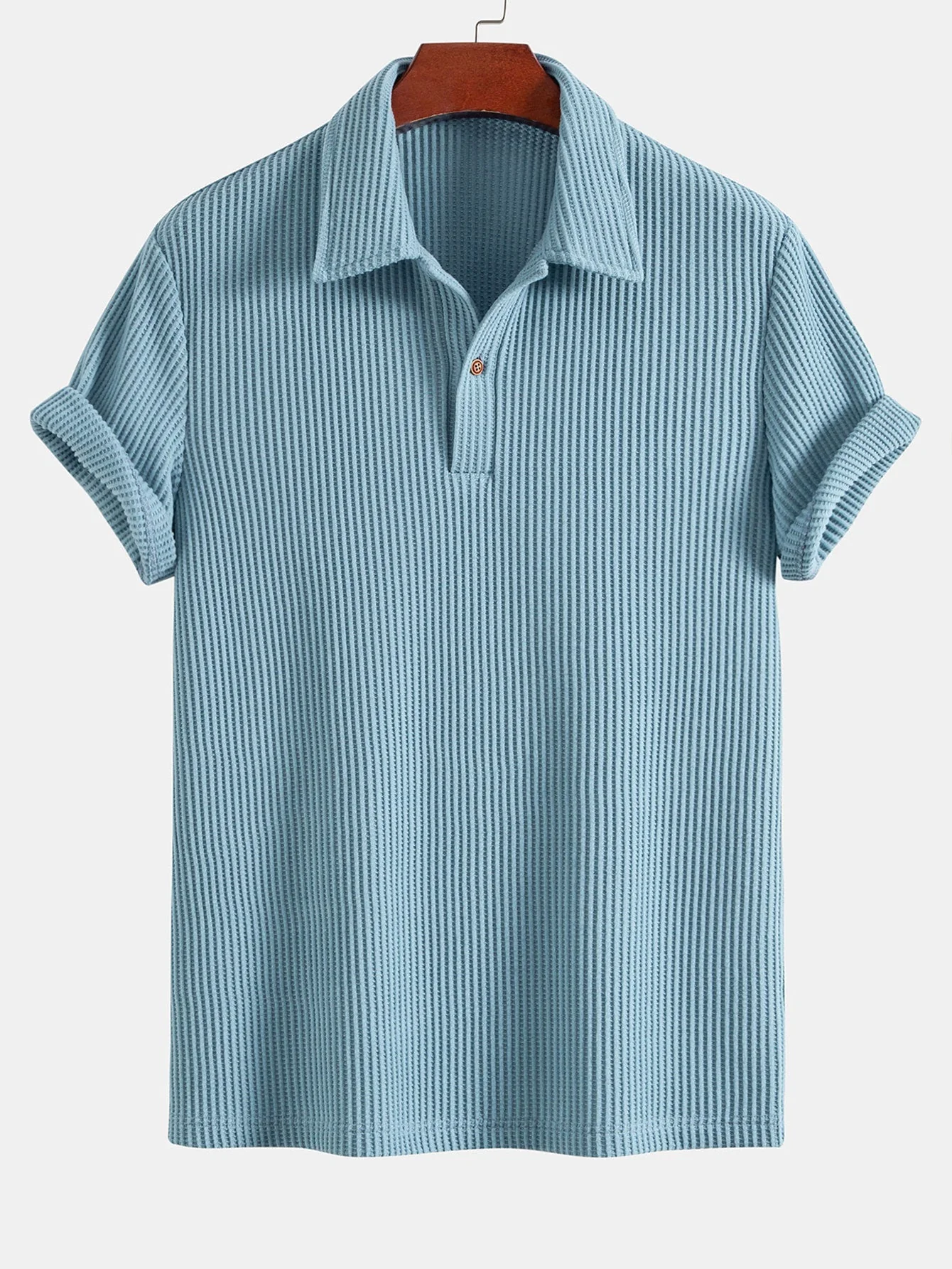 Leo | Short Sleeved Waffle Polo - Image 9